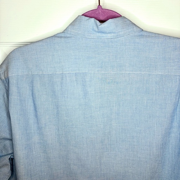 J. Crew Factory Light Blue Slim Flex Casual Button Down Shirt Waterfall Blue L - Picture 10 of 12